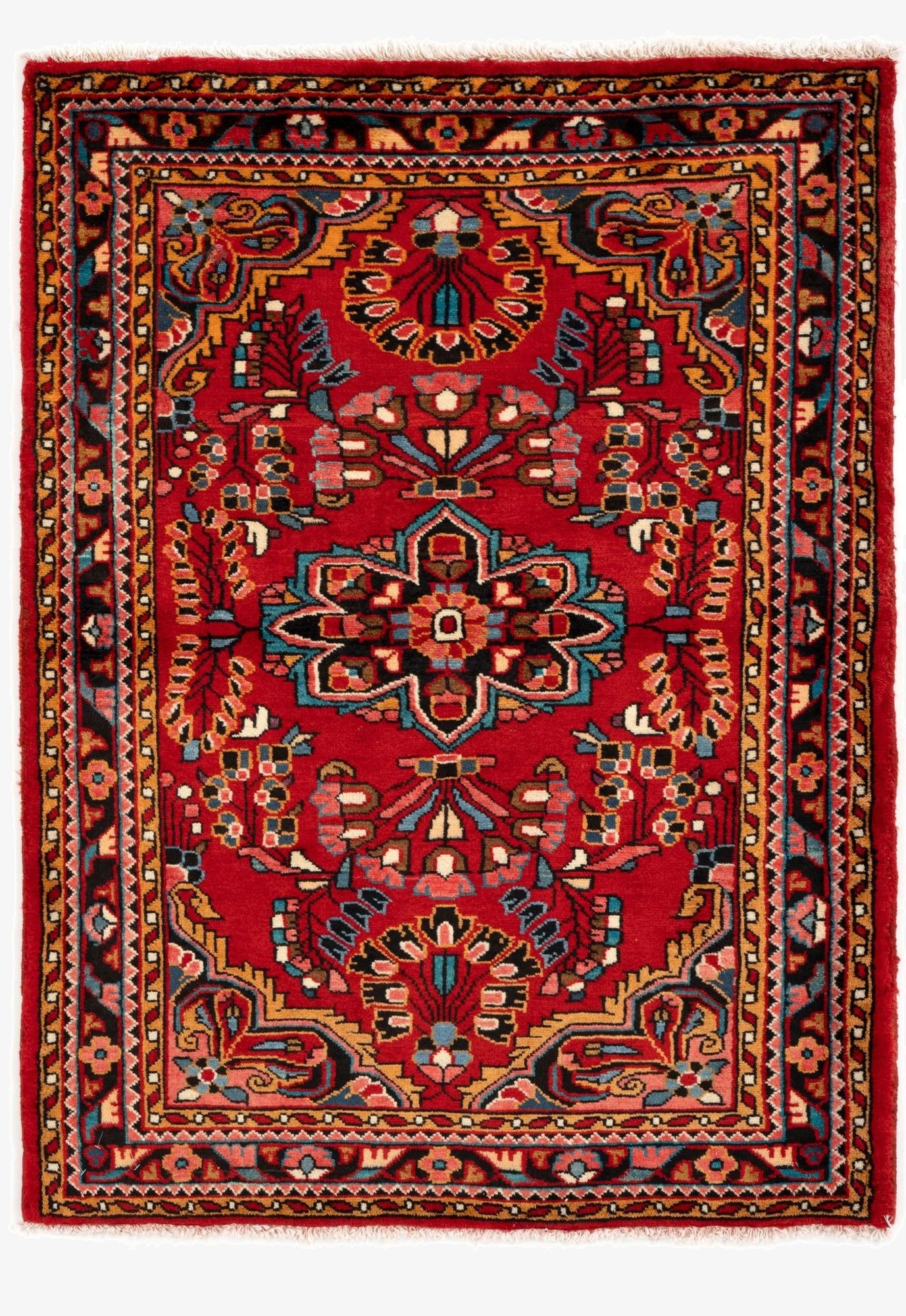  3' 8 x 5' 4  Hand Knotted Darjazin Persian Wool Rug