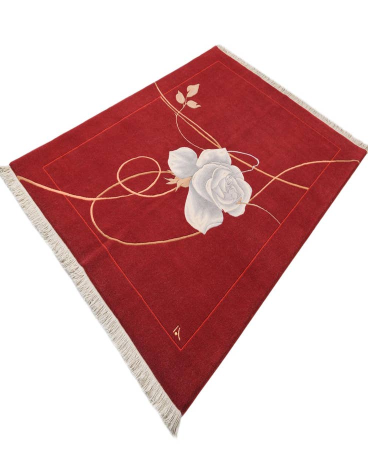 Detail image of  5' 7 x 7' 10  Hand Knotted Darya Wool Rug