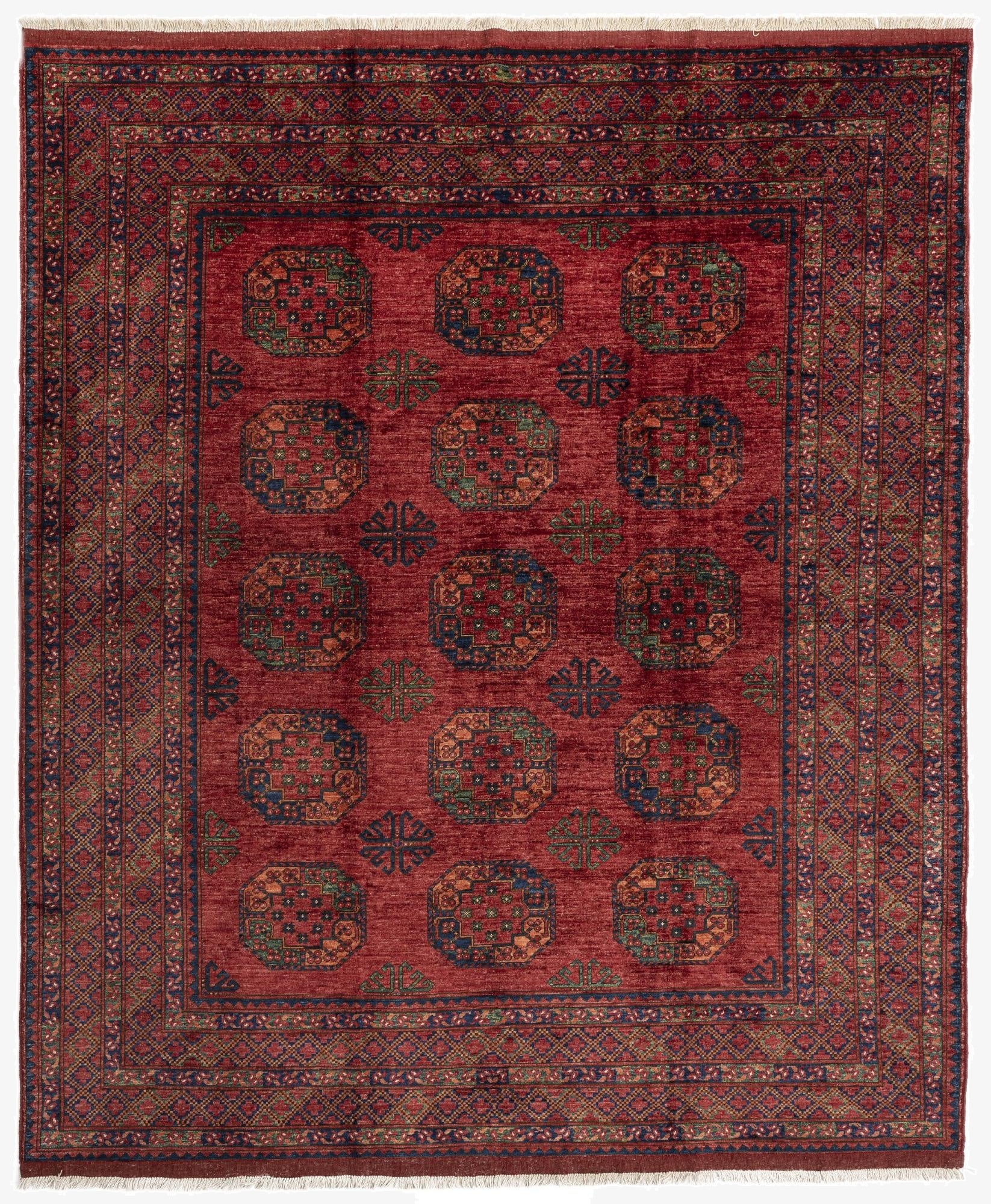  8' 2 x 9' 10 Ersari Afghan Wool Rug