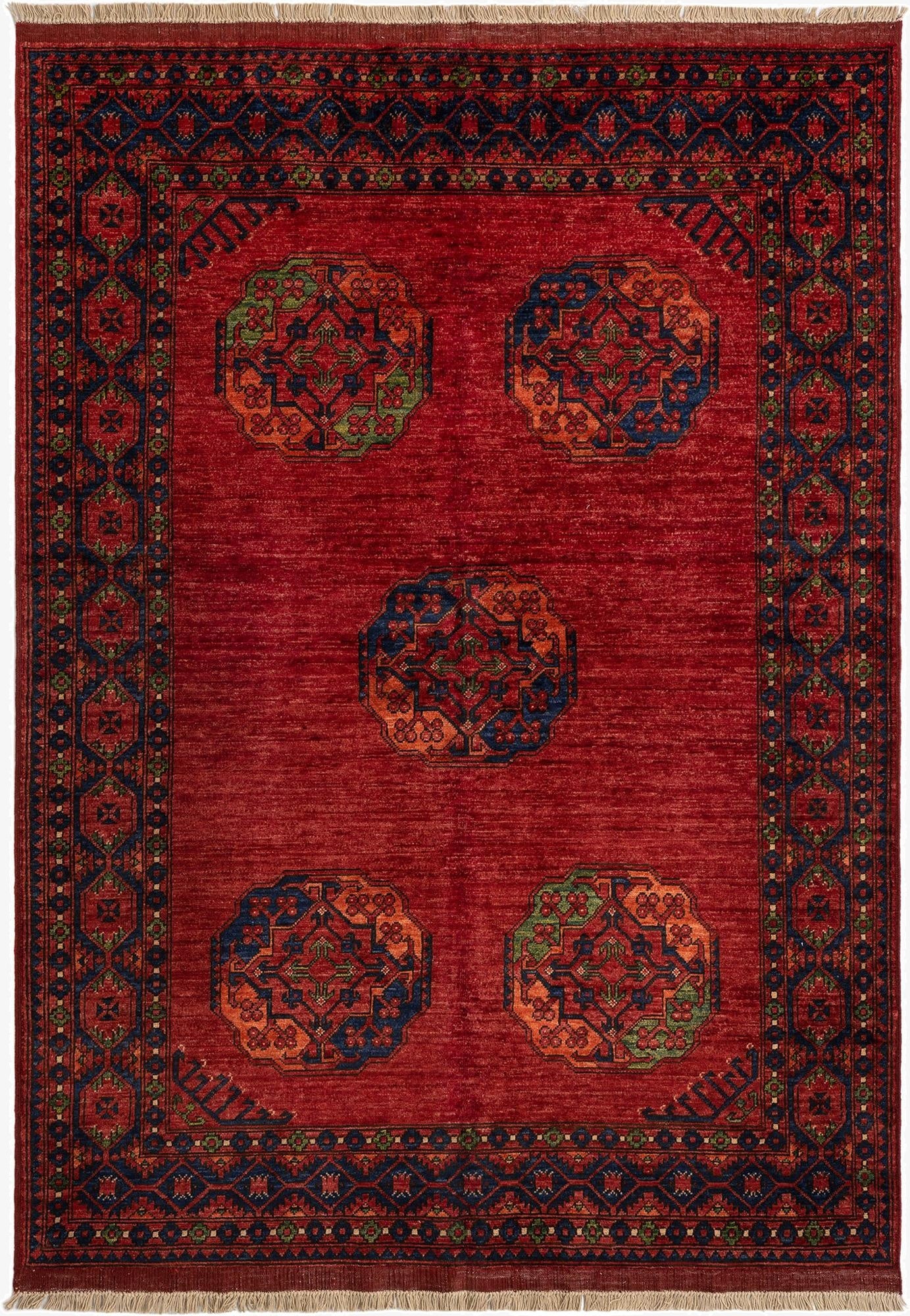  5' x 7' Ersari Afghan Wool Rug
