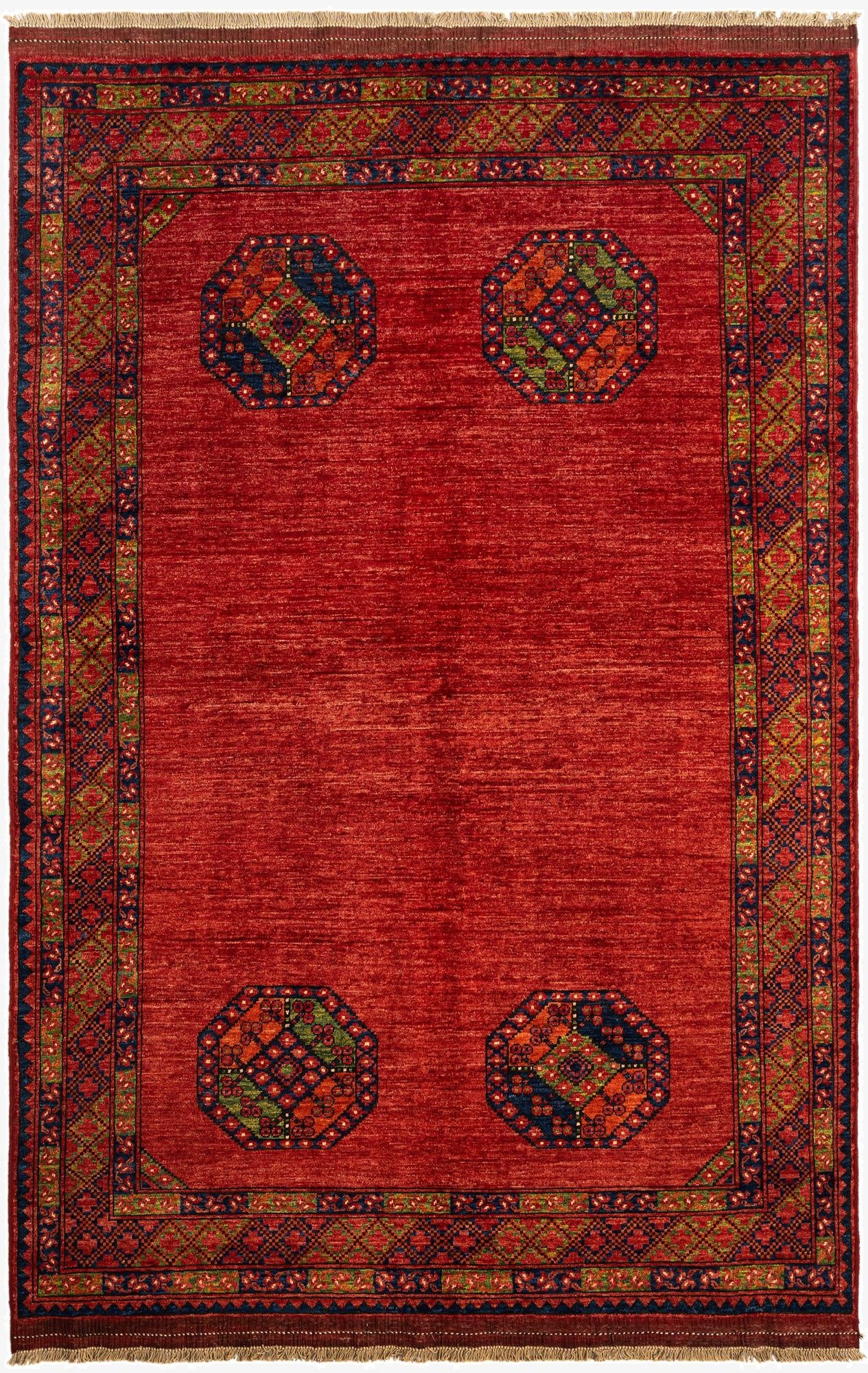  5' 7 x 8' 4 Ersari Afghan Wool Rug