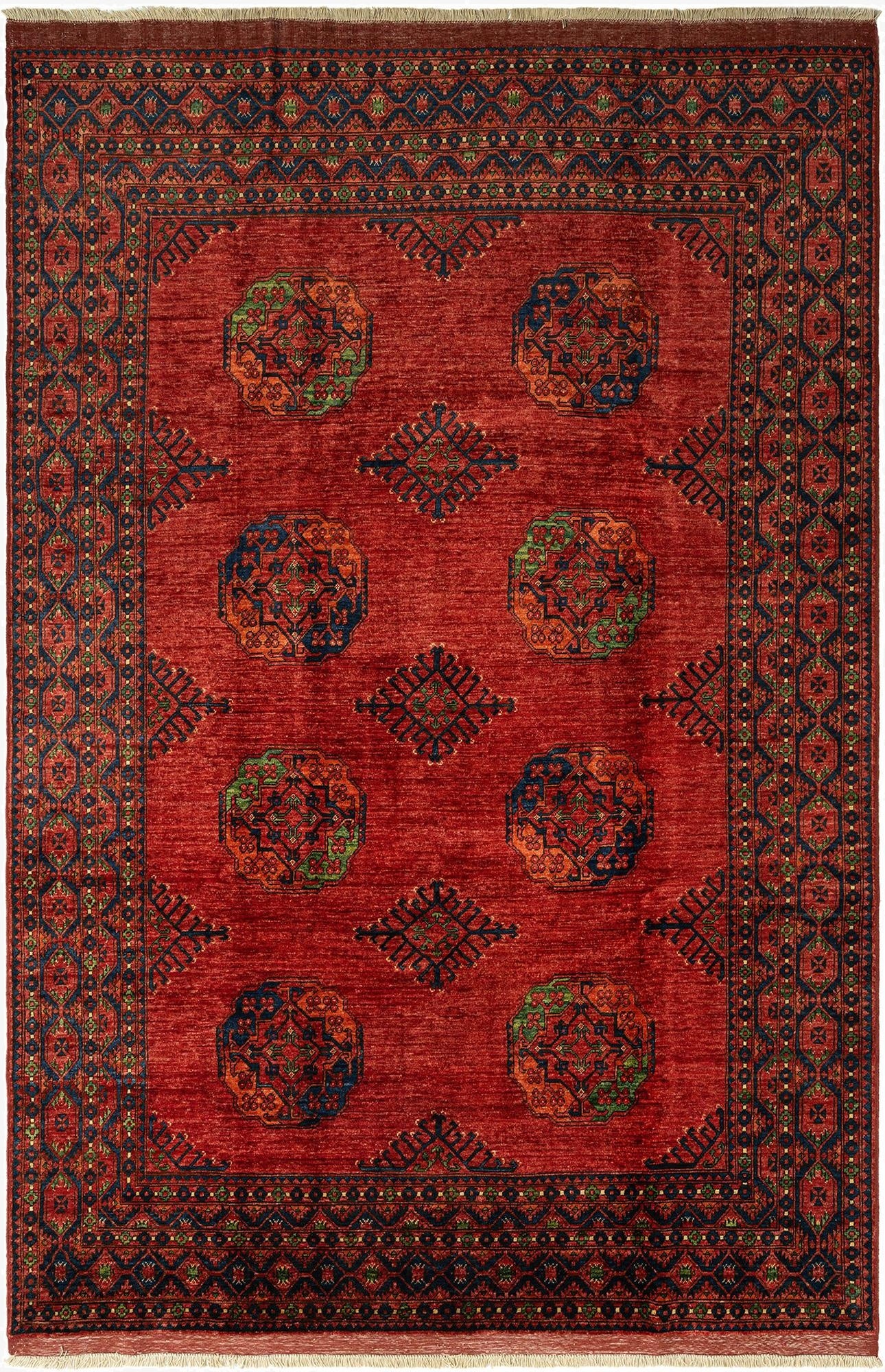  7' 2 x 10' 8 Ersari Afghan Wool Rug