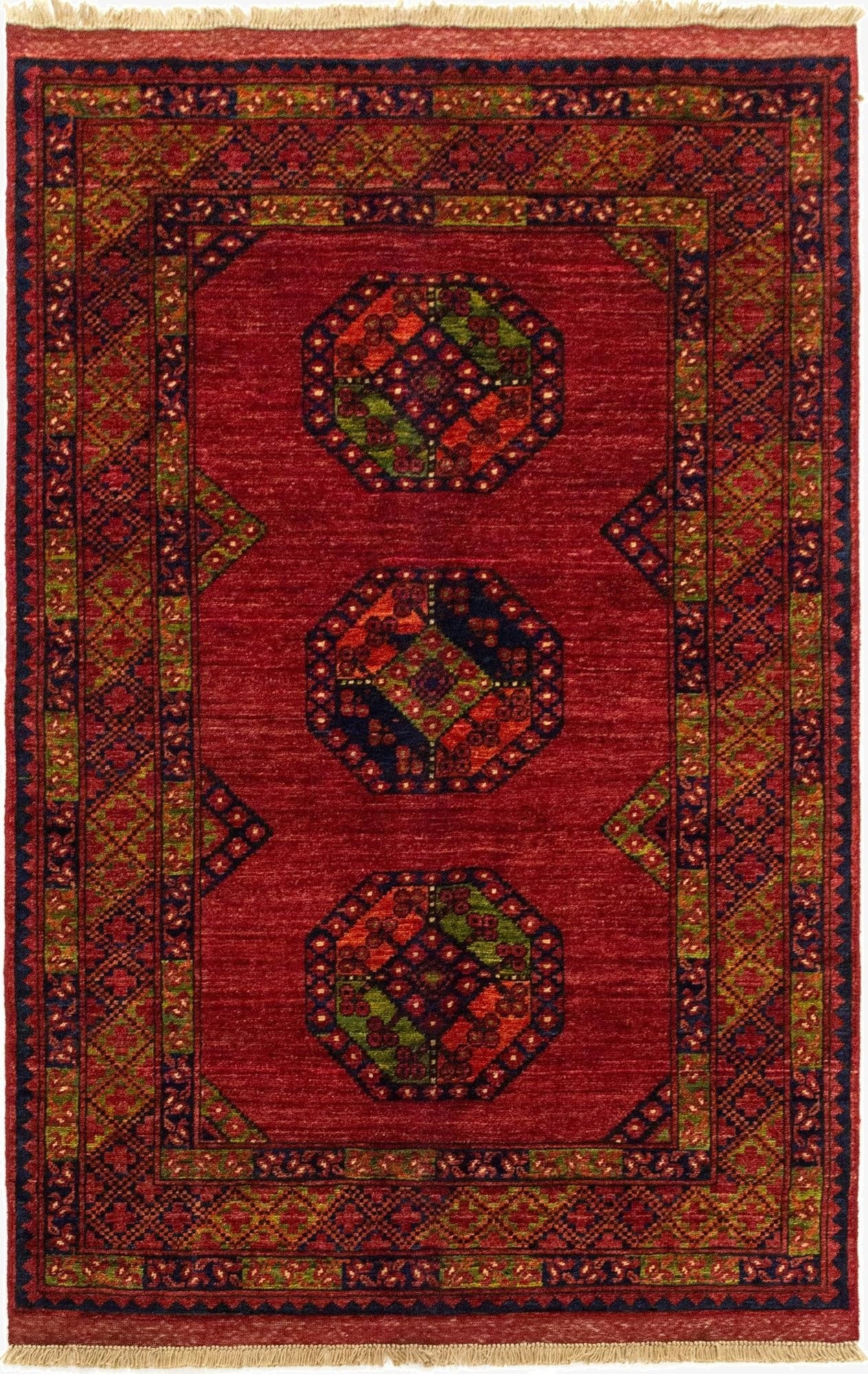  6' 10 x 9' 11 Ersari Afghan Wool Rug