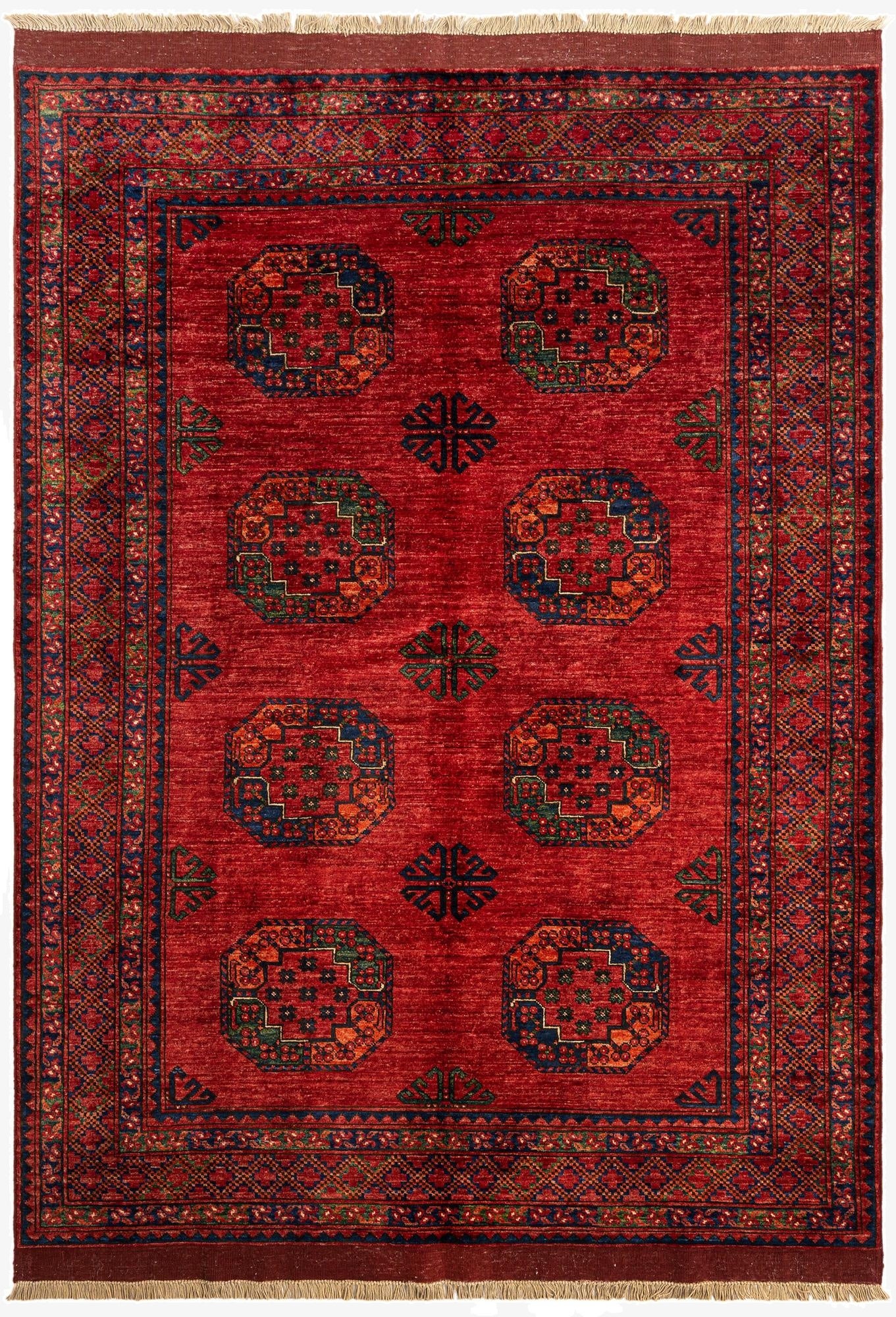  5' 9 x 7' 9 Ersari Afghan Wool Rug