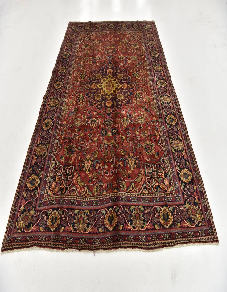 Detail image of  6' 9 x 9' 10  Hand Knotted Farahan Persian Wool Rug