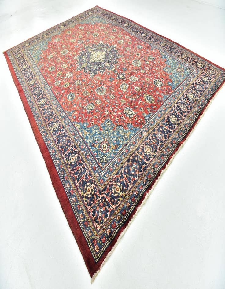 Detail image of  9' 6 x 13'  Hand Knotted Farahan Persian Wool Rug