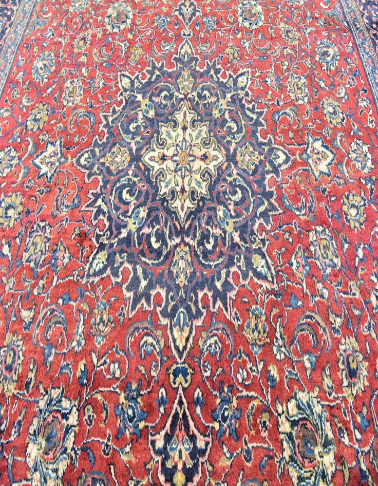 Detail image of  9' 6 x 13'  Hand Knotted Farahan Persian Wool Rug