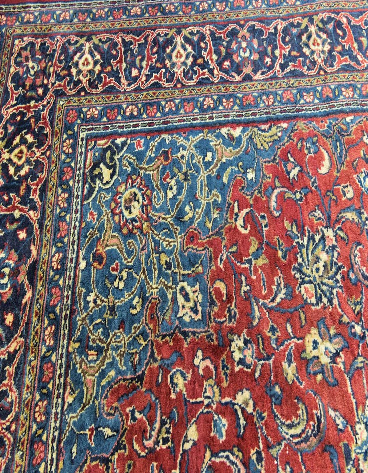 Detail image of  9' 6 x 13'  Hand Knotted Farahan Persian Wool Rug
