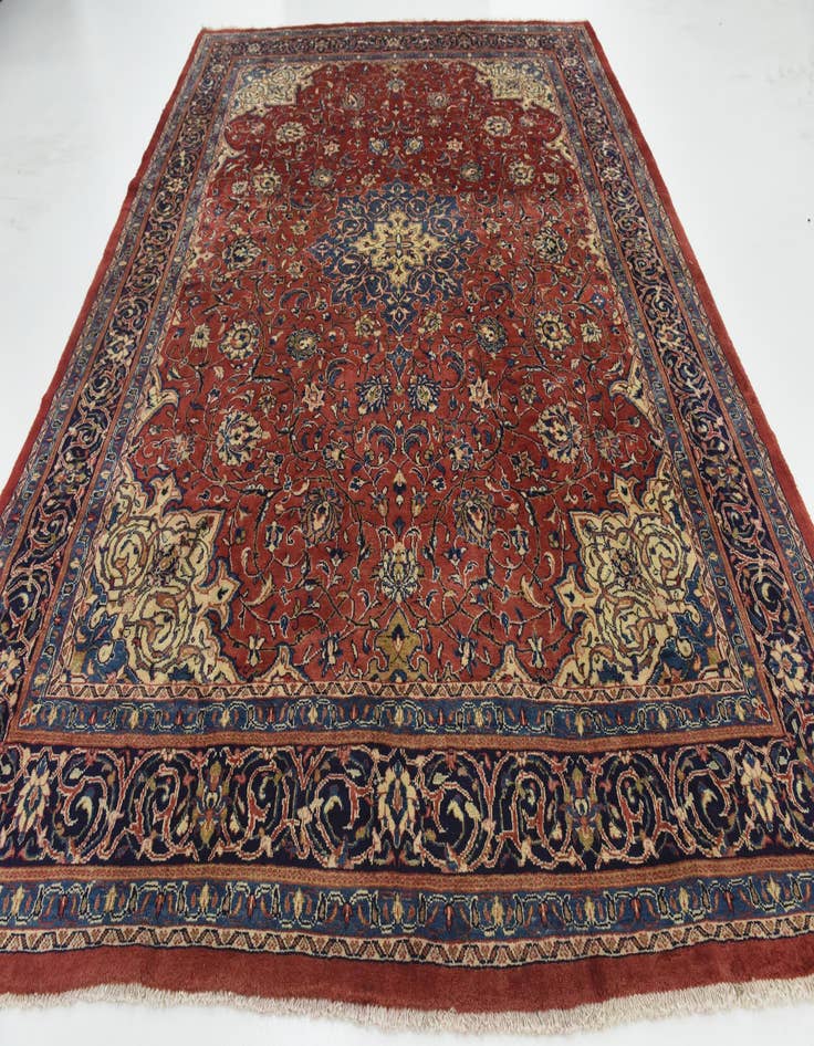 Detail image of  9' 10 x 12' 9  Hand Knotted Farahan Persian Wool Rug