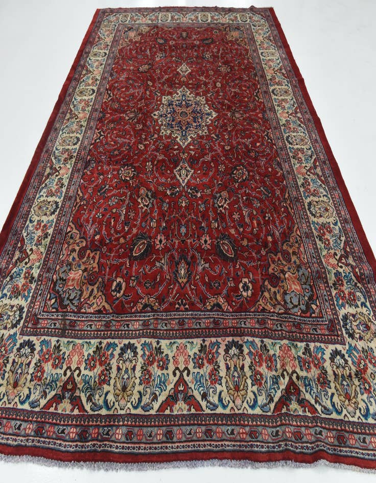 Detail image of  9' 4 x 12' 7  Hand Knotted Farahan Persian Wool Rug