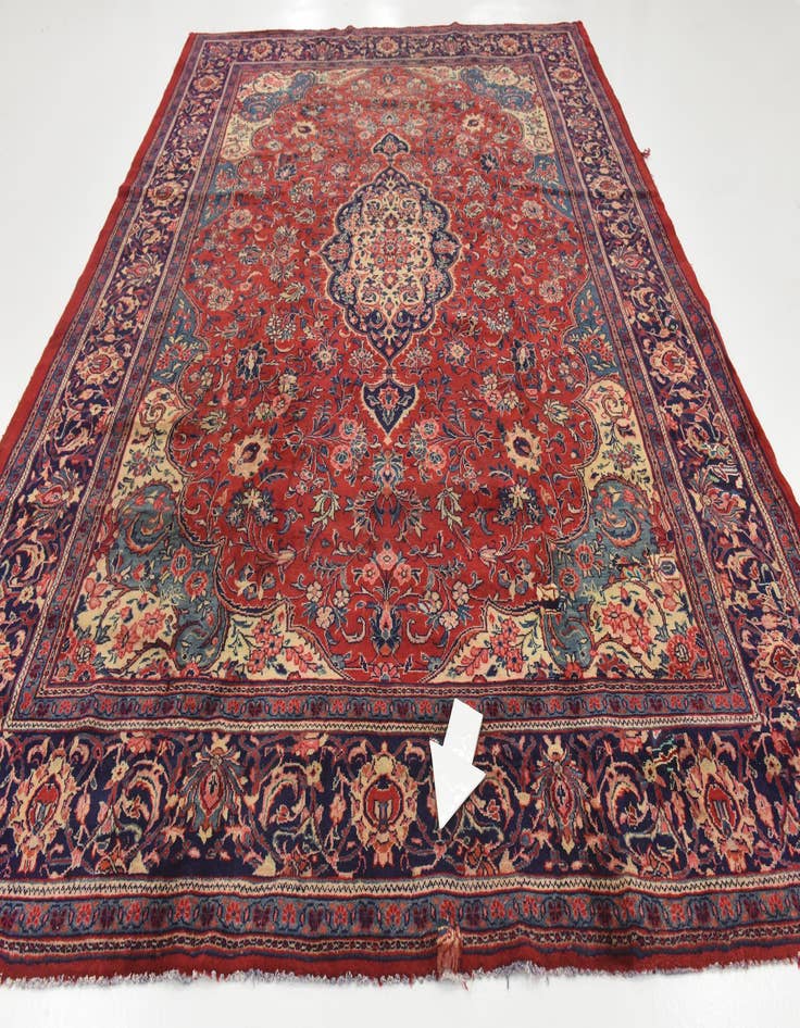 Detail image of  10' x 13' 3  Hand Knotted Farahan Persian Wool Rug