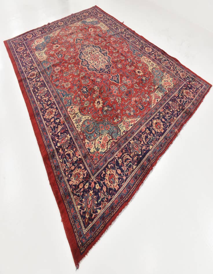 Detail image of  10' x 13' 3  Hand Knotted Farahan Persian Wool Rug