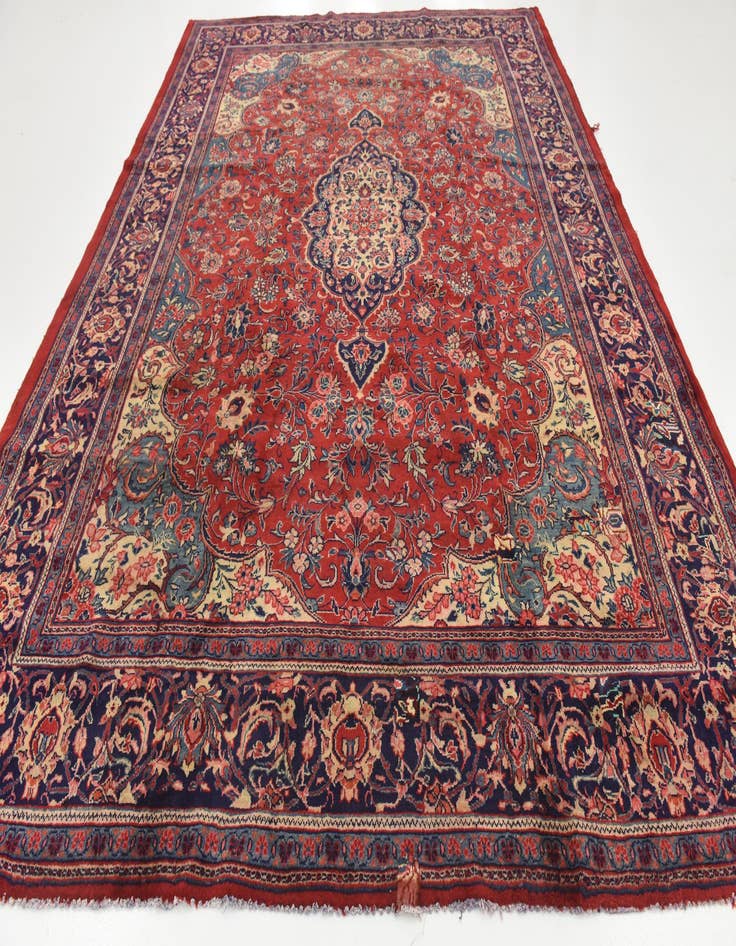 Detail image of  10' x 13' 3  Hand Knotted Farahan Persian Wool Rug