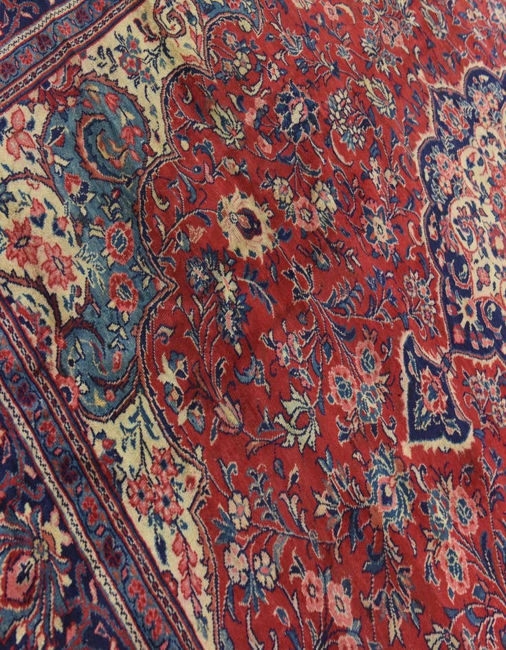 Detail image of  10' x 13' 3  Hand Knotted Farahan Persian Wool Rug