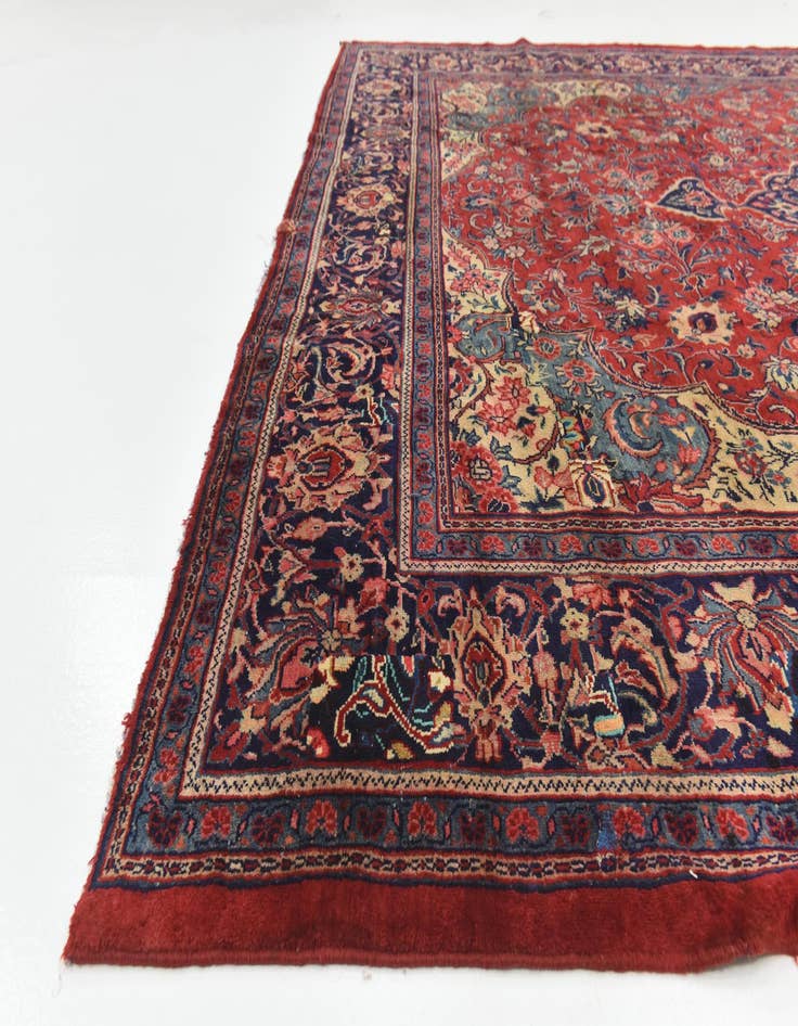 Detail image of  10' x 13' 3  Hand Knotted Farahan Persian Wool Rug