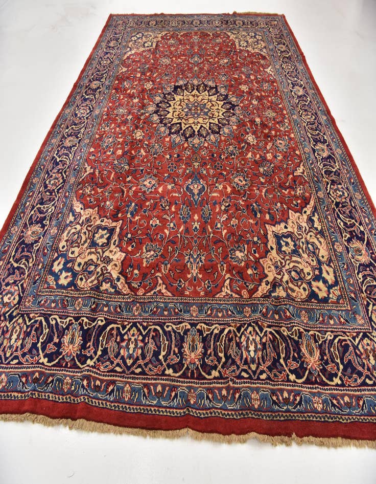 Detail image of  10' x 13' 3  Hand Knotted Farahan Persian Wool Rug