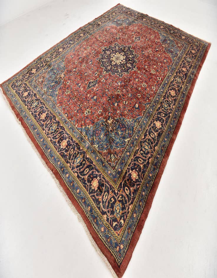 Detail image of  9' 9 x 13'  Hand Knotted Farahan Persian Wool Rug