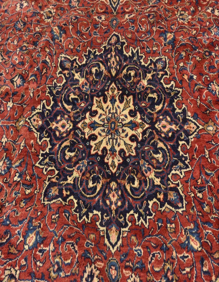 Detail image of  9' 9 x 13'  Hand Knotted Farahan Persian Wool Rug