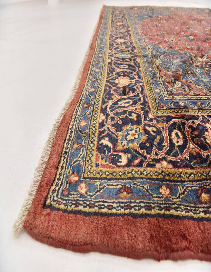 Detail image of  9' 9 x 13'  Hand Knotted Farahan Persian Wool Rug