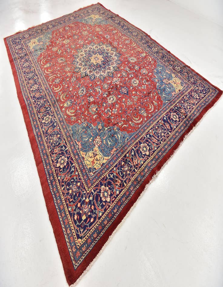 Detail image of  9' 9 x 13'  Hand Knotted Farahan Persian Wool Rug