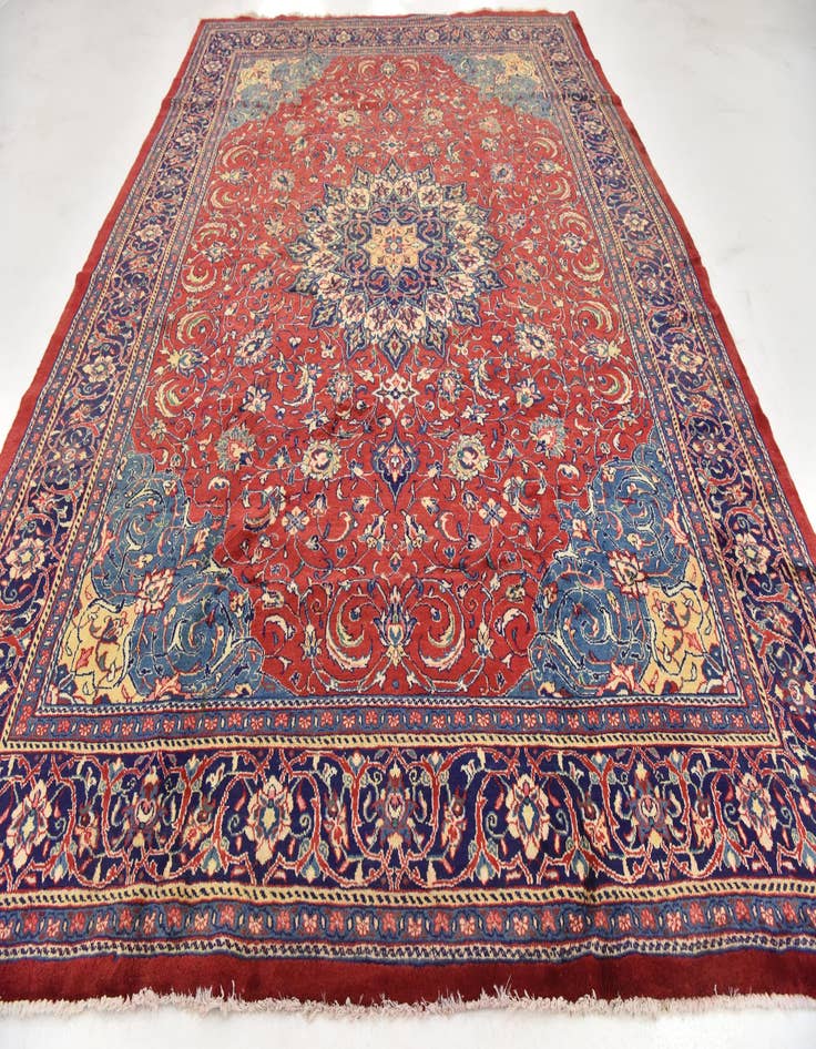 Detail image of  9' 9 x 13'  Hand Knotted Farahan Persian Wool Rug