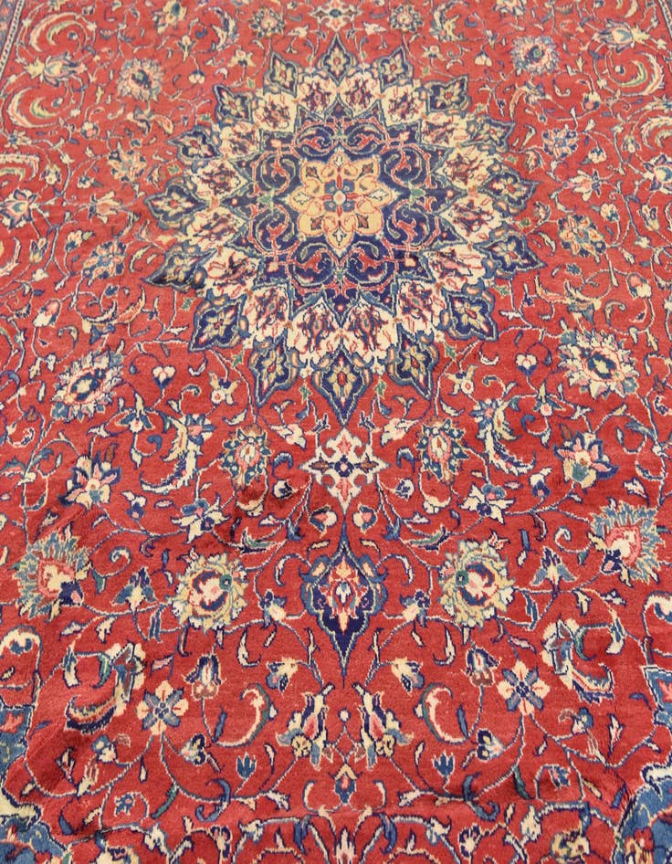 Detail image of  9' 9 x 13'  Hand Knotted Farahan Persian Wool Rug