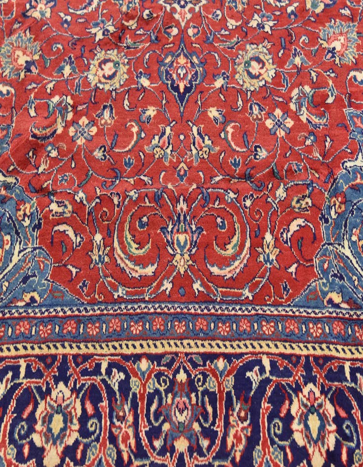Detail image of  9' 9 x 13'  Hand Knotted Farahan Persian Wool Rug