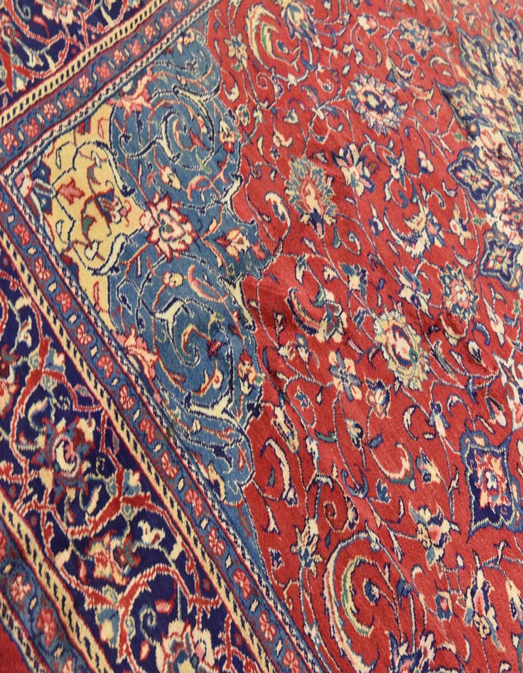 Detail image of  9' 9 x 13'  Hand Knotted Farahan Persian Wool Rug