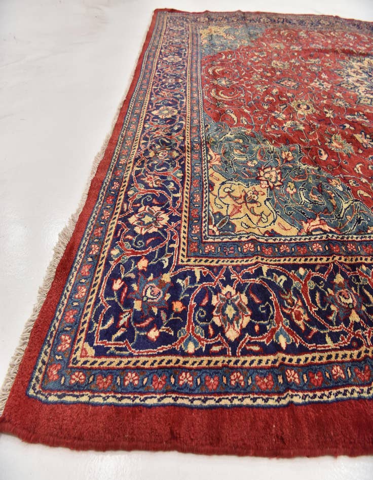 Detail image of  9' 9 x 13'  Hand Knotted Farahan Persian Wool Rug