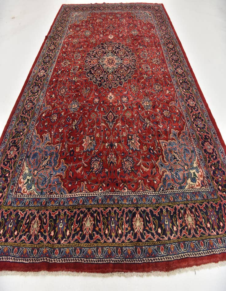 Detail image of 9' 8 x 13' 2 Hand Knotted Farahan Persian Wool Rug