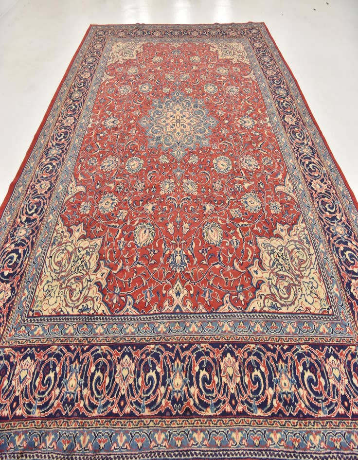 Detail image of  9' 8 x 13' 2  Hand Knotted Farahan Persian Wool Rug