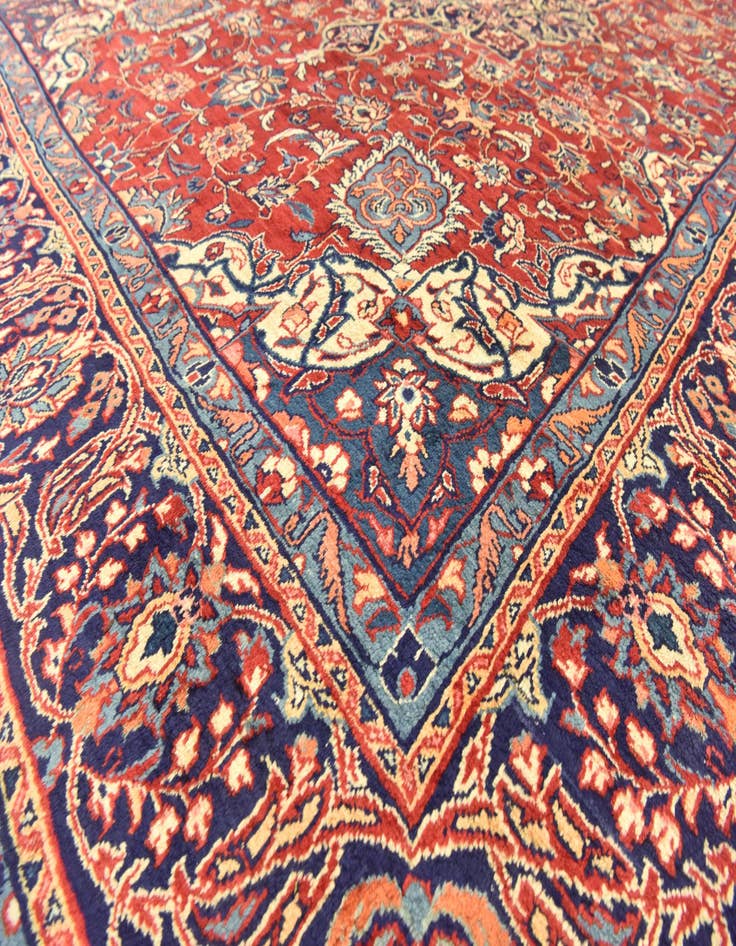 Detail image of  9' 9 x 12' 10  Hand Knotted Farahan Persian Wool Rug