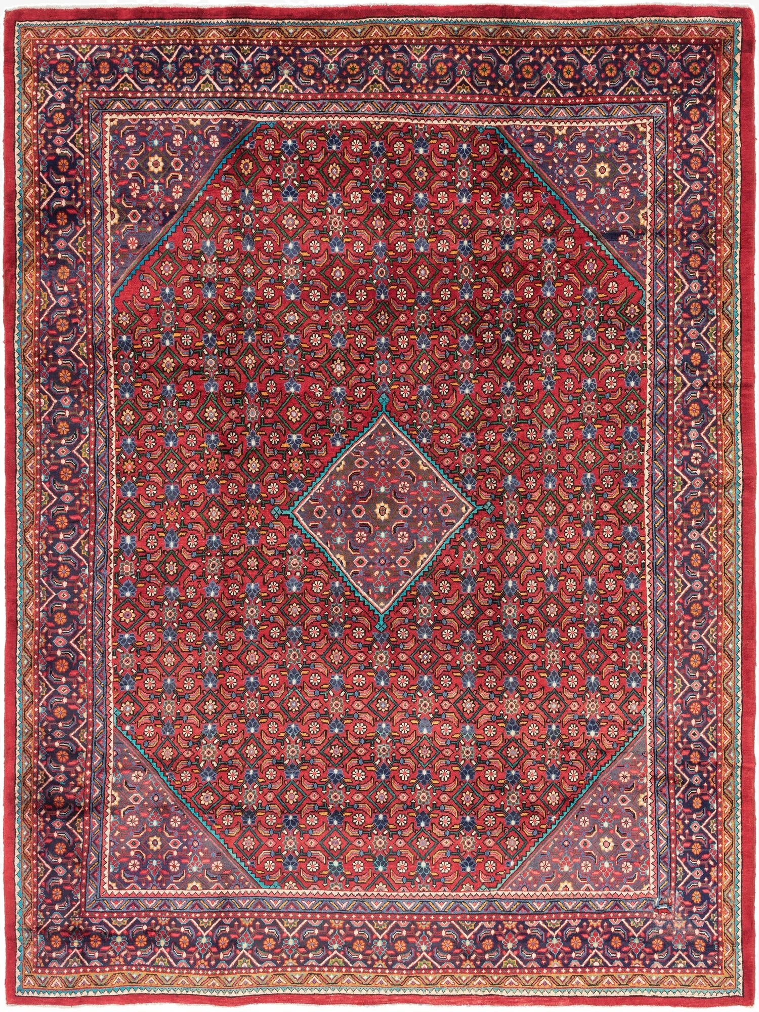  10' x 13' 2  Hand Knotted Farahan Persian Wool Rug