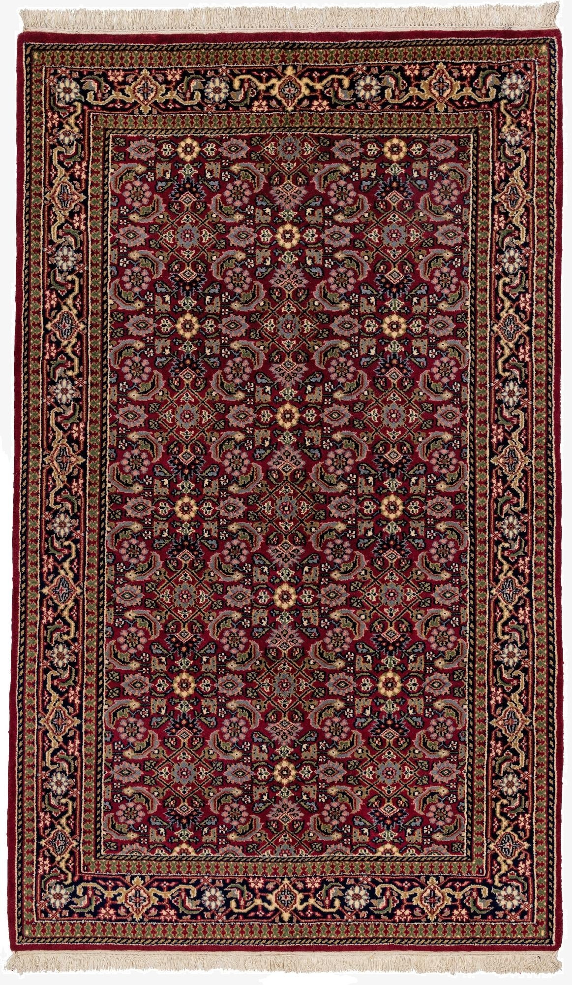  4' x 6' 7  Hand Knotted Farahan Wool Rug