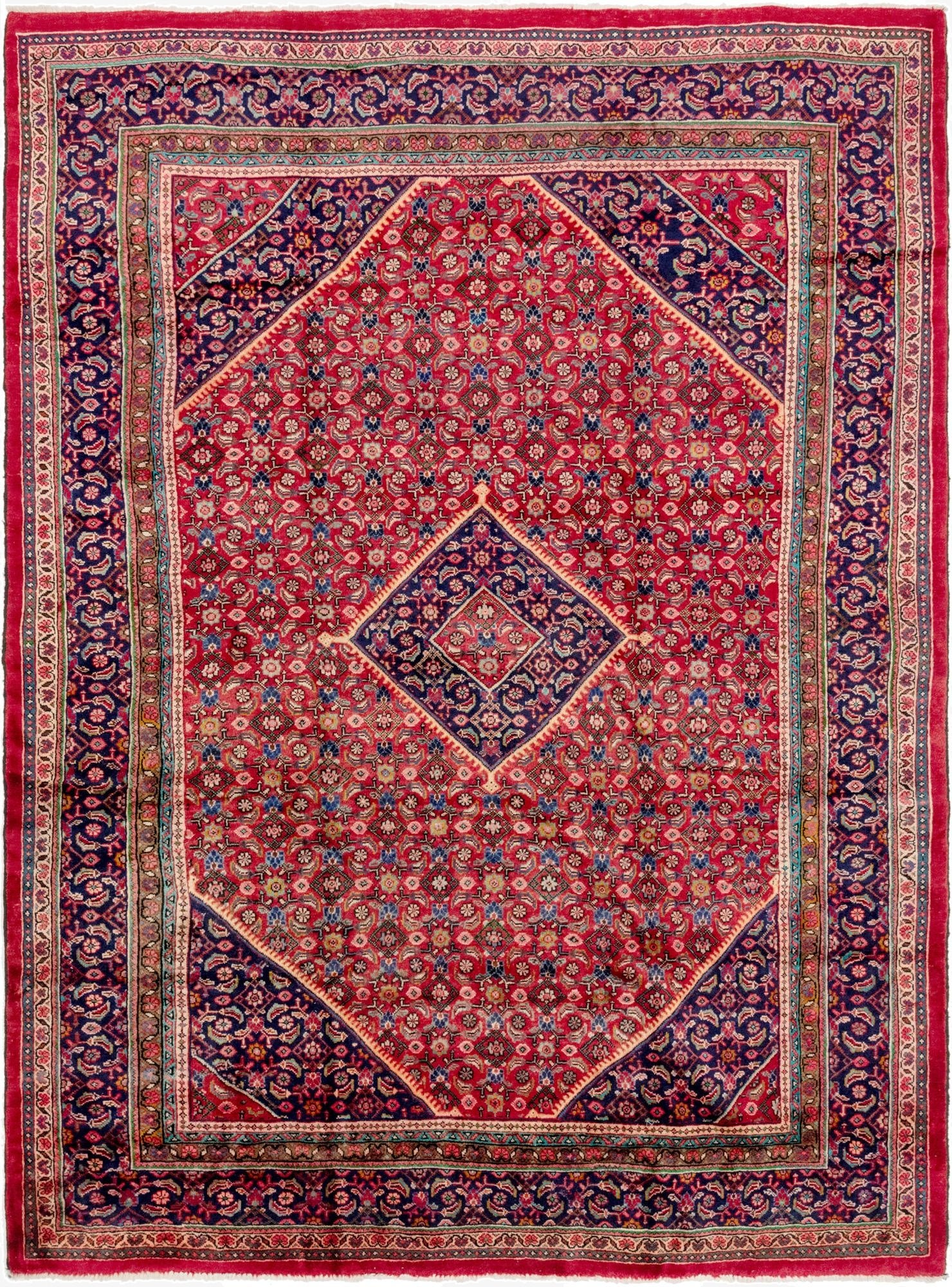  9' 9 x 13'  Hand Knotted Farahan Persian Wool Rug