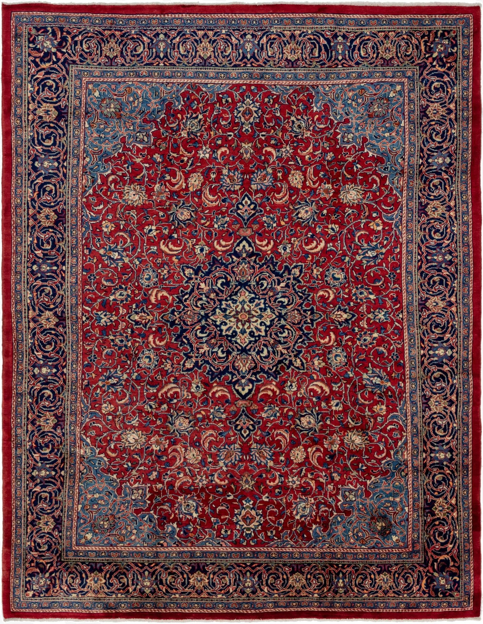  9' 7 x 13' 2  Hand Knotted Farahan Persian Wool Rug