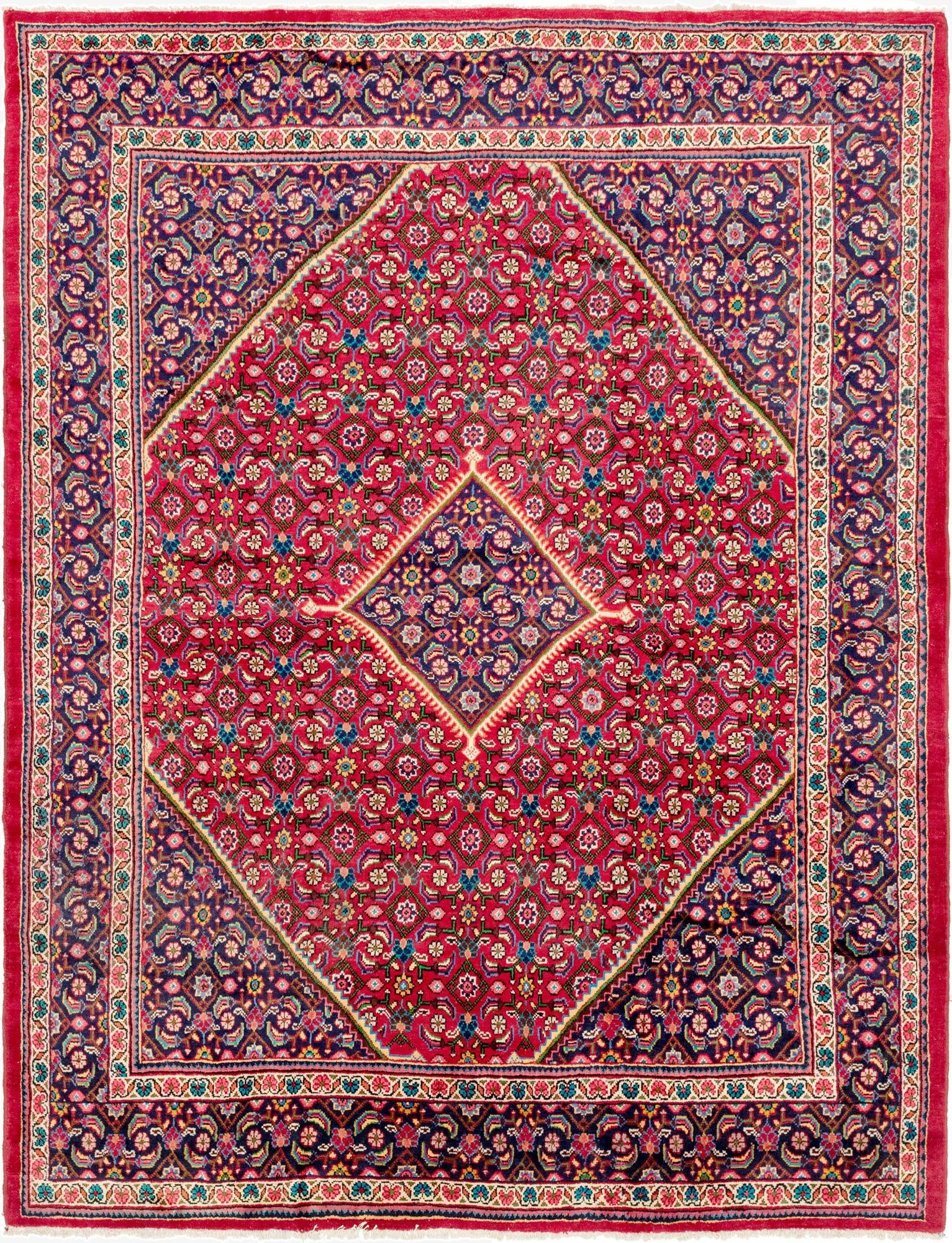  9' 9 x 12' 8  Hand Knotted Farahan Persian Wool Rug