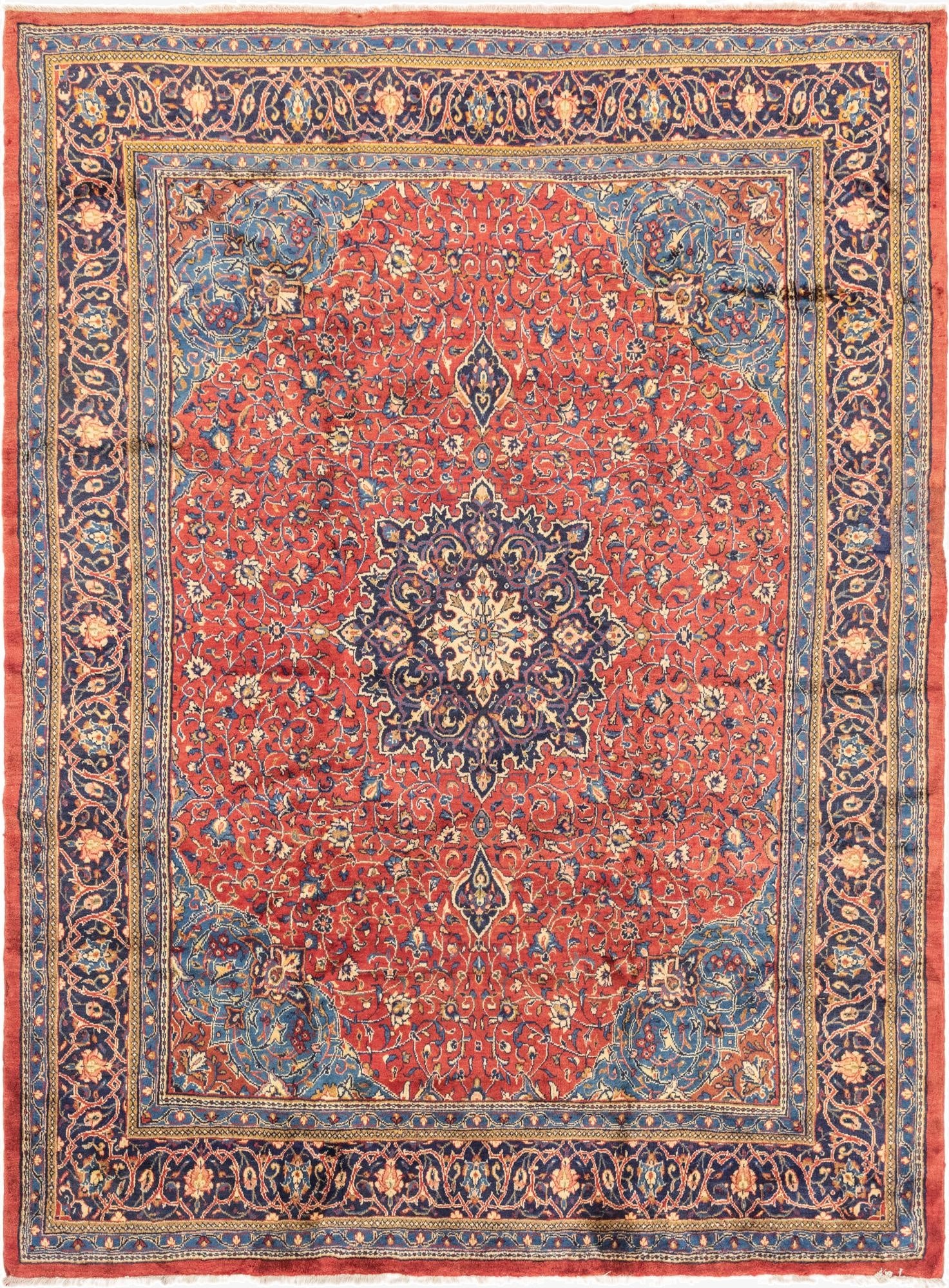  9' 9 x 13'  Hand Knotted Farahan Persian Wool Rug