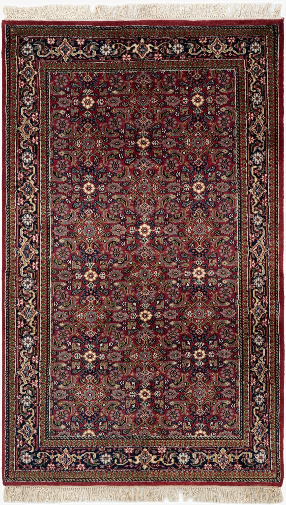  4' x 6' 8  Hand Knotted Farahan Wool Rug