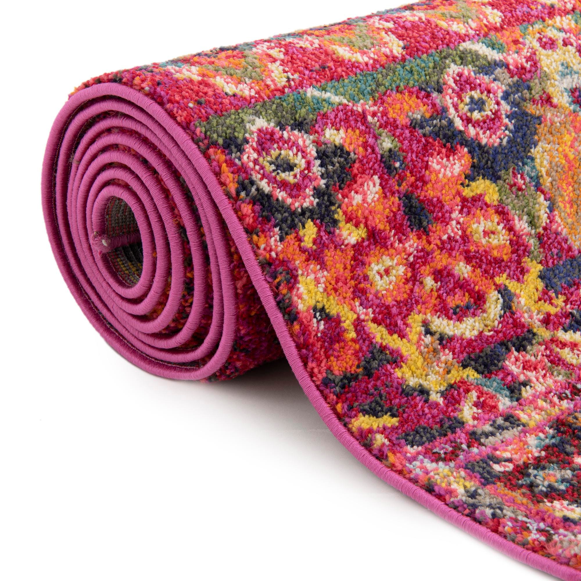 Red 7' x 10' Washable Fleur Rug | Rugs.com