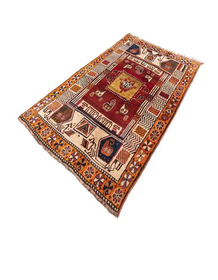 Detail image of  4' 3 x 6' 11 Gabbeh Wool Rug