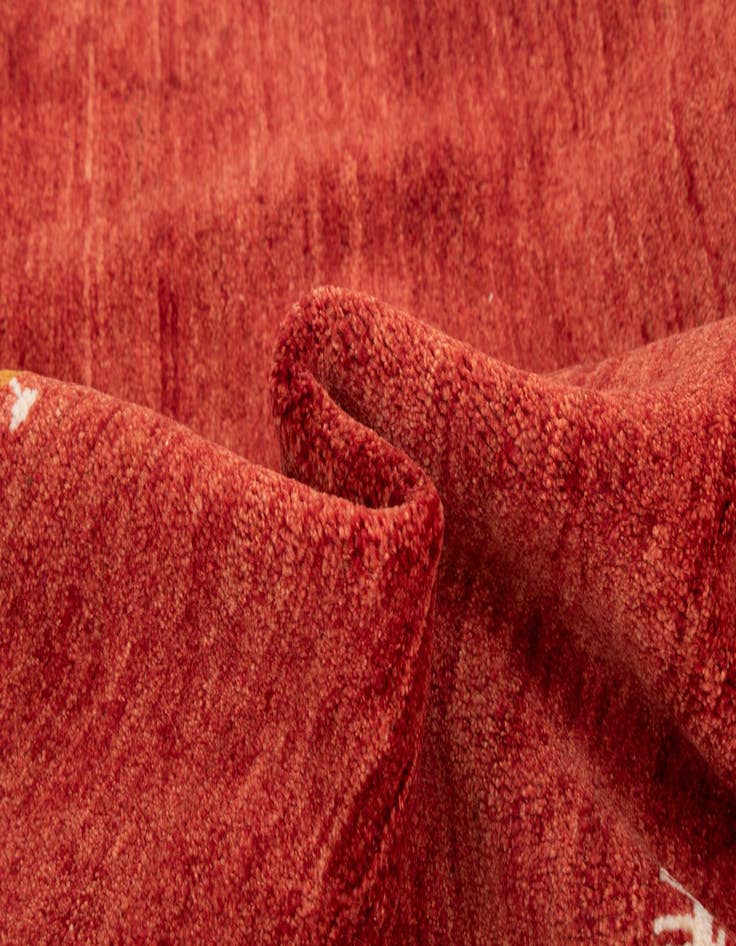 Detail image of  5' 6 x 7' 8  Hand Knotted Gabbeh Persian Wool Rug