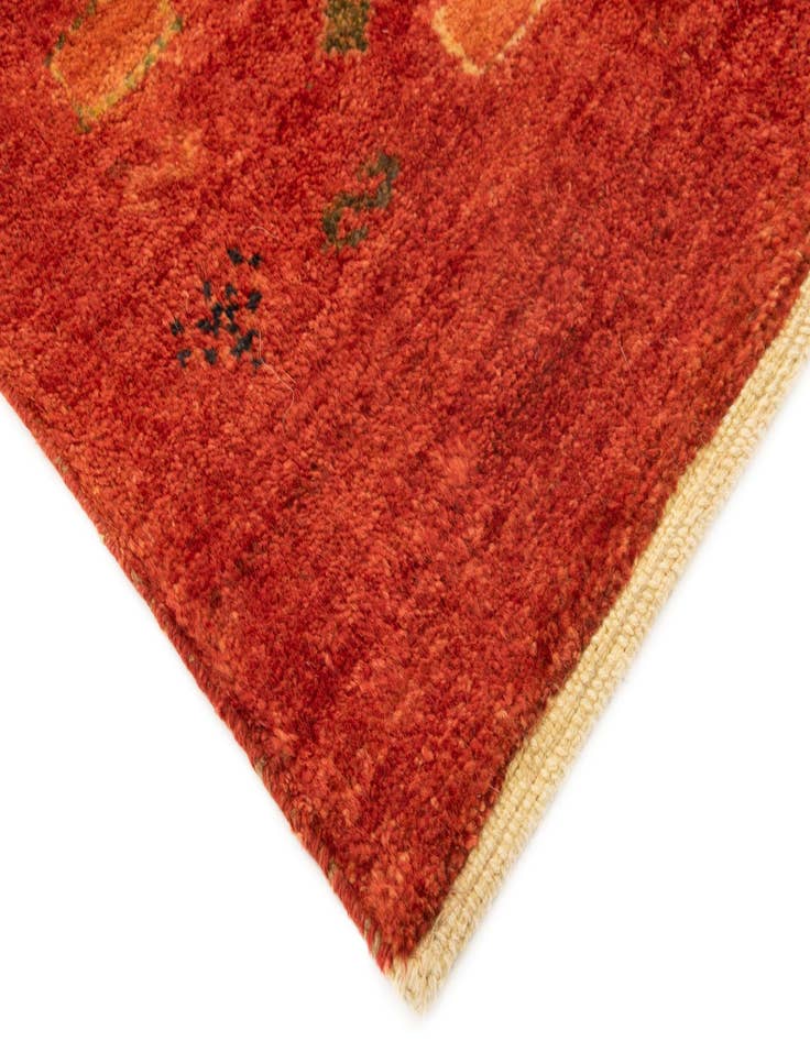 Detail image of  3' 4 x 5' 3  Hand Knotted Gabbeh Persian Wool Rug