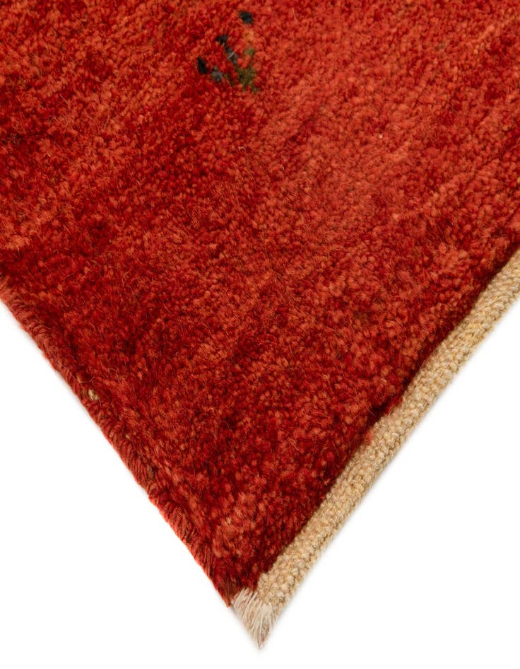 Detail image of  4' x 4' 11  Hand Knotted Gabbeh Persian Wool Rug