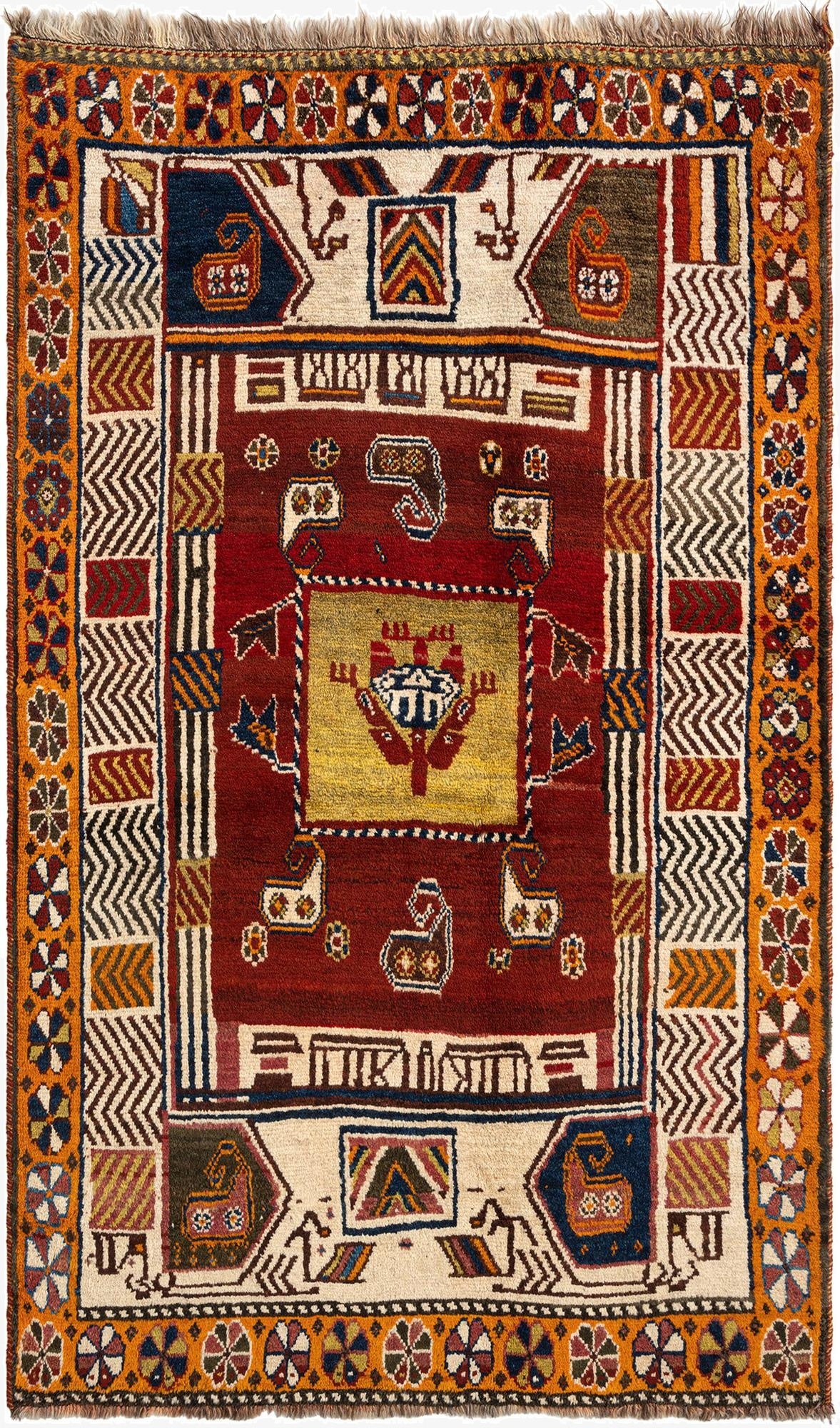  4' 3 x 6' 11 Gabbeh Wool Rug