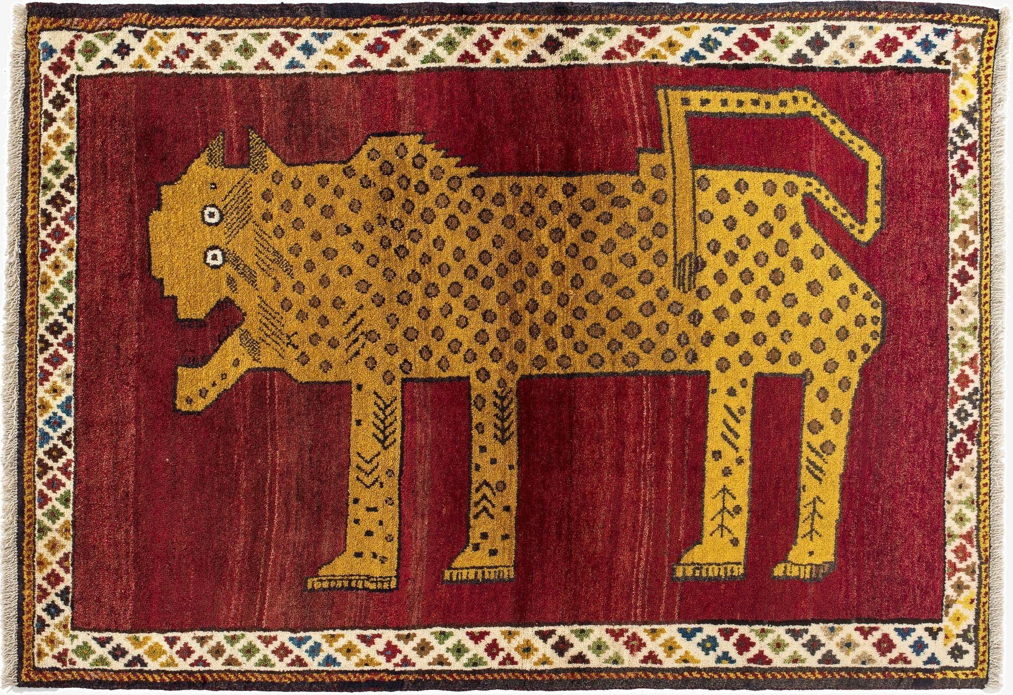  3' 4 x 4' 10 Gabbeh Rug