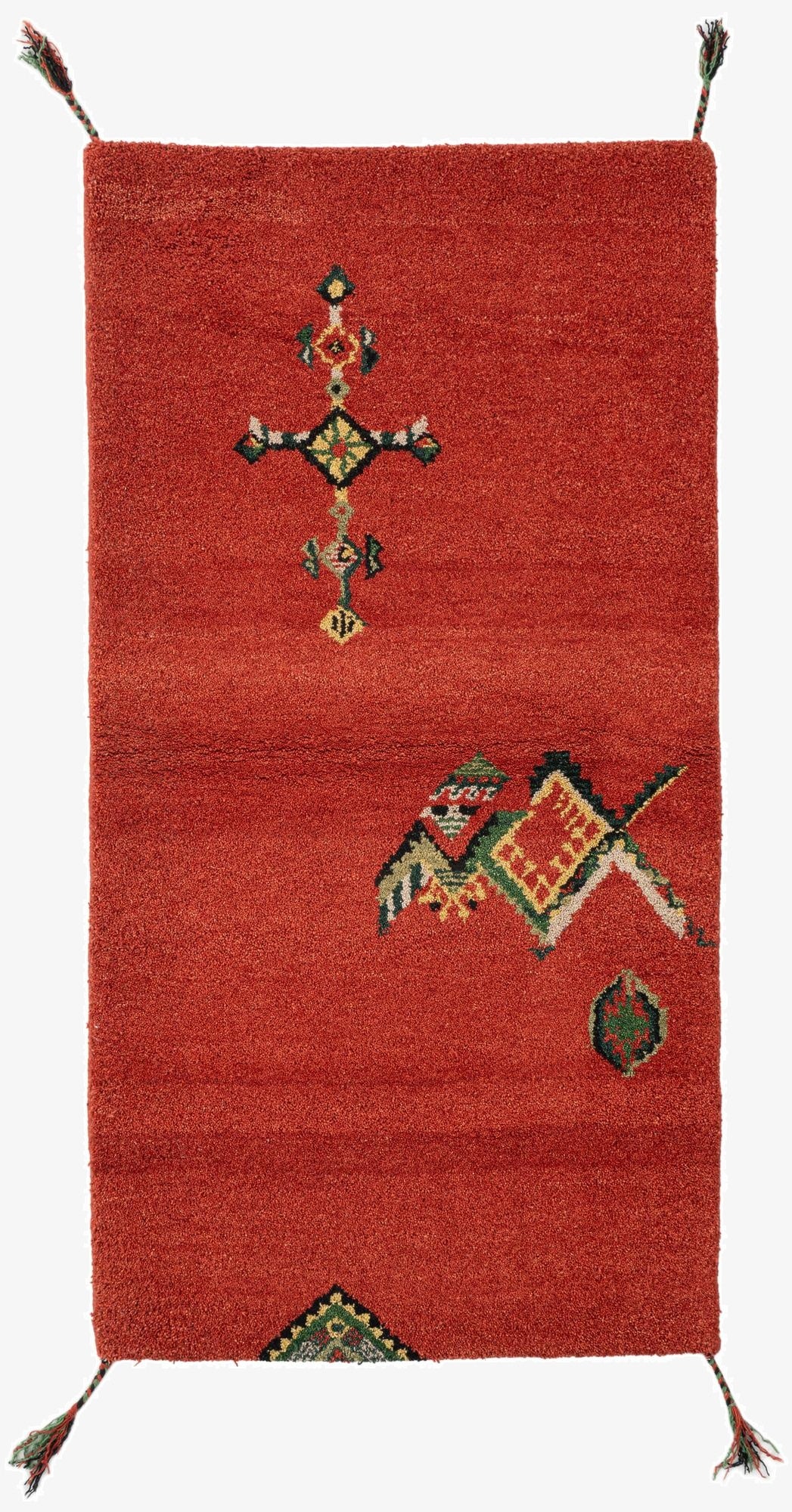  3' 2 x 6'  Hand Knotted Gabbeh Wool Rug