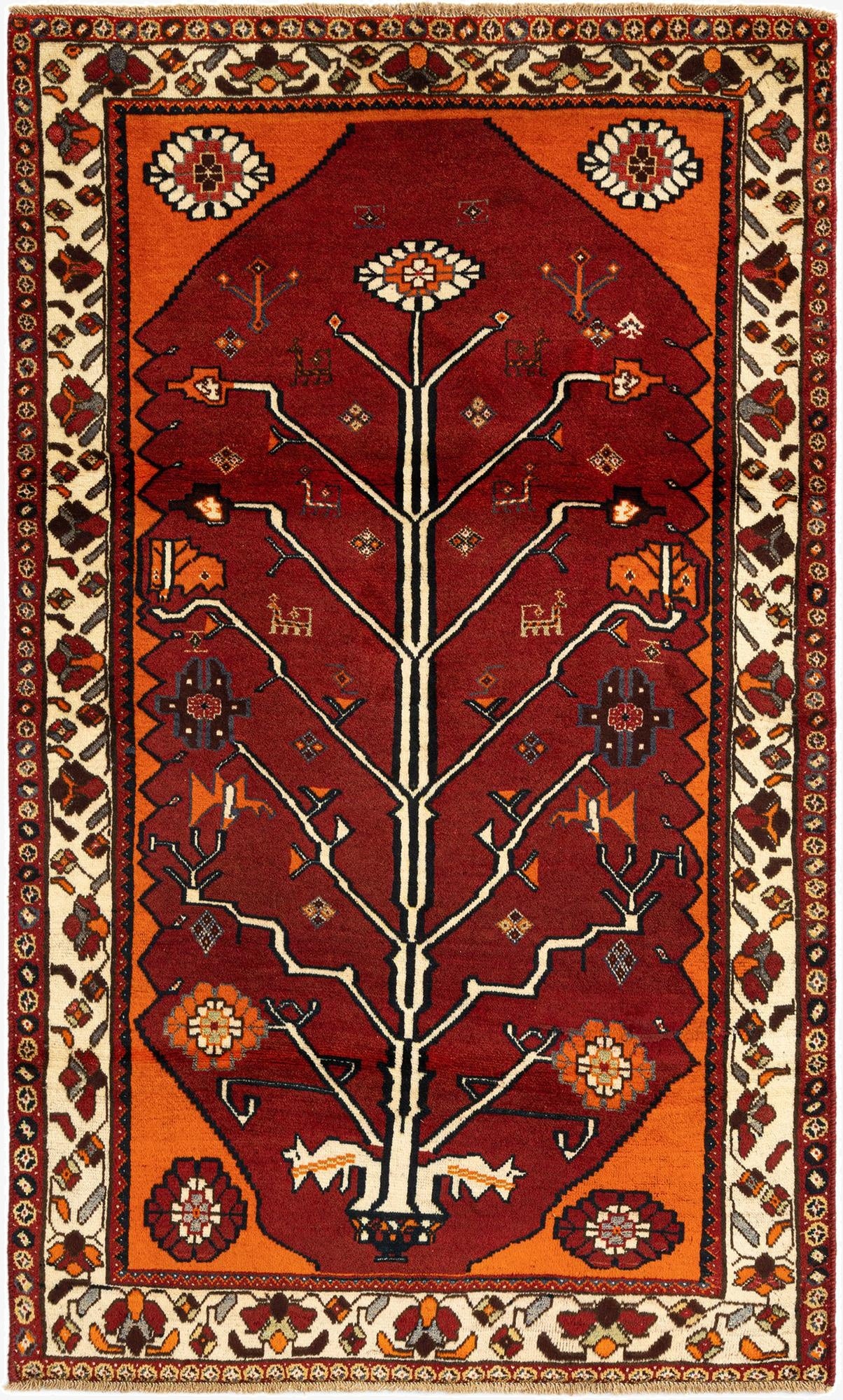  3' 6 x 6' Gabbeh Wool Rug