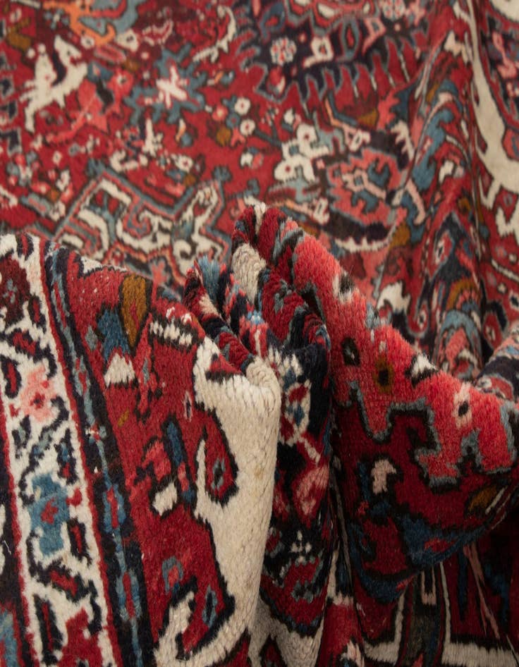 Detail image of  8' 6 x 11' 8  Hand Knotted Gharajeh Persian Wool Rug