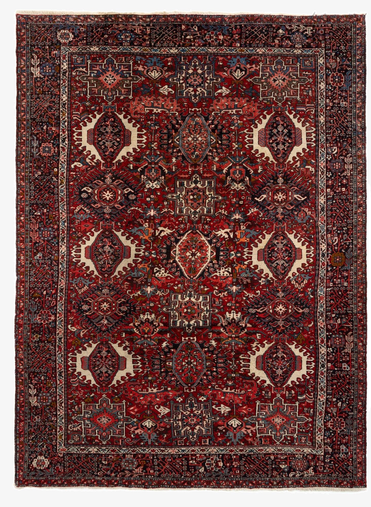  8' 6 x 11' 8  Hand Knotted Gharajeh Persian Wool Rug